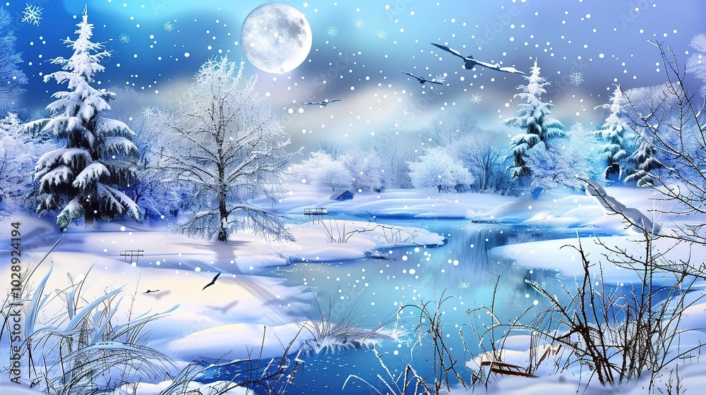 Design on Winter Background - a captivating and charming visual. The ...