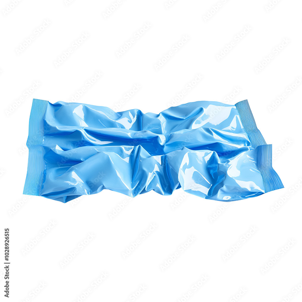 Blue Plastic Packaging Crumpled Empty Product Blue Plastic Packaging Crumpled Empty Product