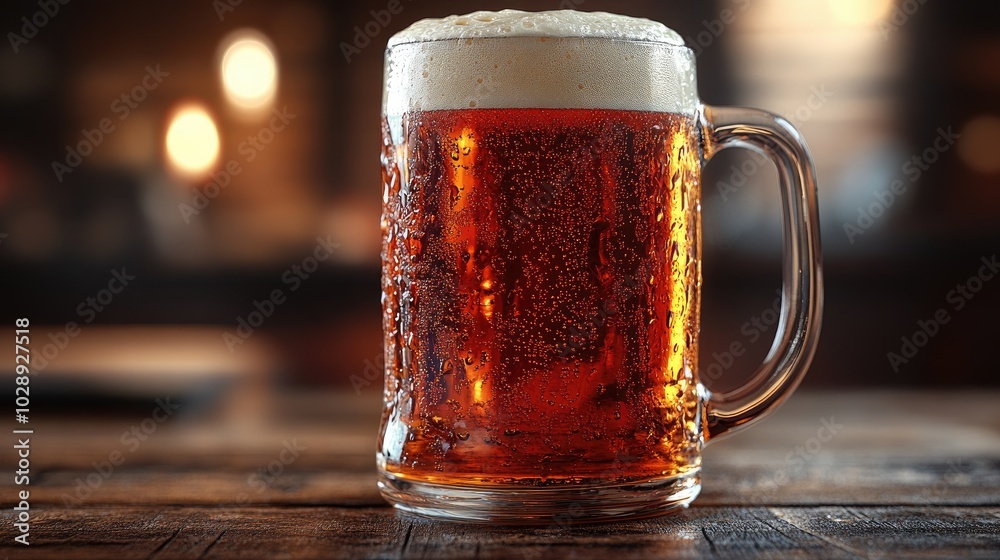 gary background featuring a glass mug filled with frothy beer.