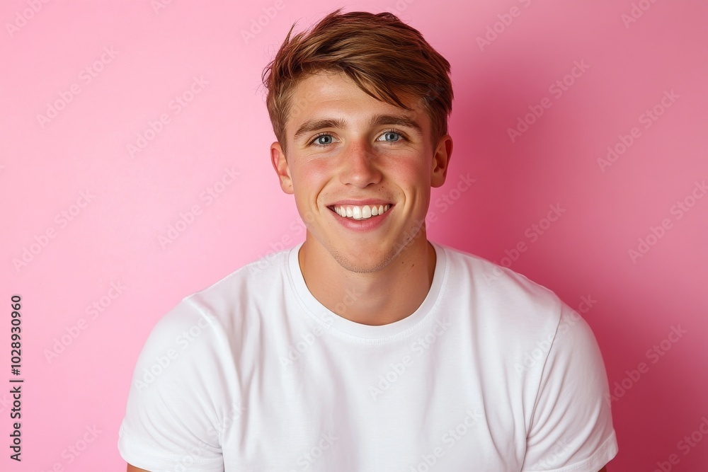 Isolated portrait of a man with a bright white smile Isolated portrait of a man with a bright white smile