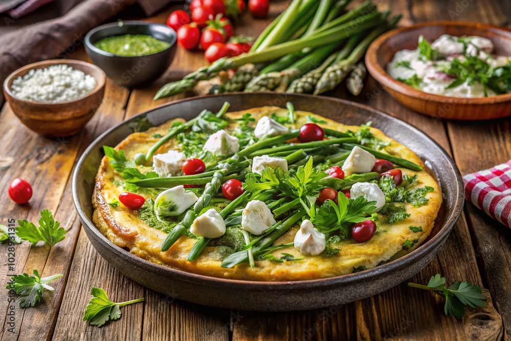 Frittata with Asparagus and Fresh Ricotta - A Delicious and Colorful Culinary Delight Frittata with Asparagus and Fresh Ricotta - A Delicious and Colorful Culinary Delight