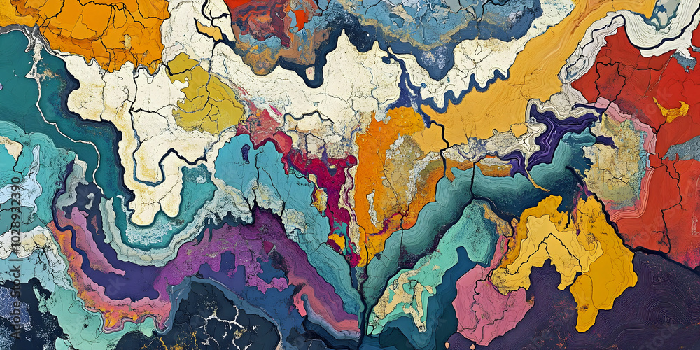 Naklejka premium colorful terrain background, ai generated.