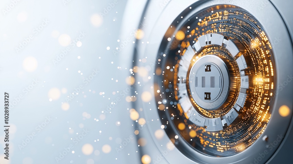 Obraz premium Modern Safe with Digital Lock and Glowing Effects