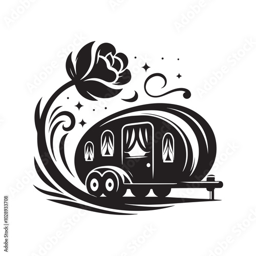 Stylish Trailer Silhouette Vectors for Modern Graphic Design Needs