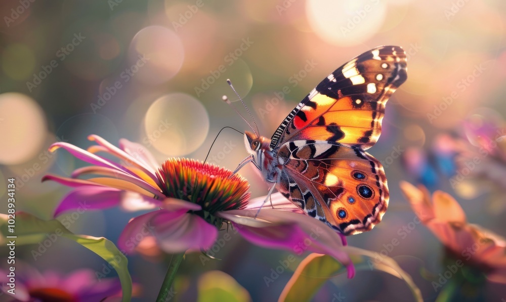 Close-up of a butterfly on a flower, 4K hyperrealistic photo Close-up of a butterfly on a flower, 4K hyperrealistic photo