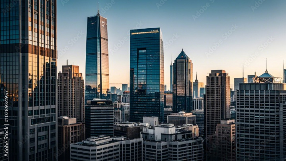Obraz premium Downtown Office Tower with Reflective Glass