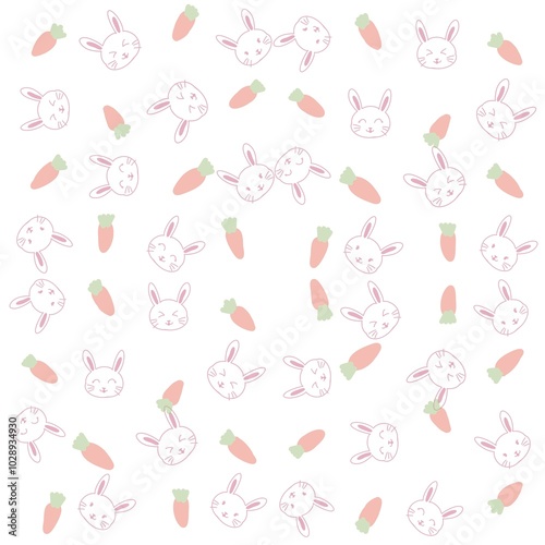 rabbit and carrot pattern design