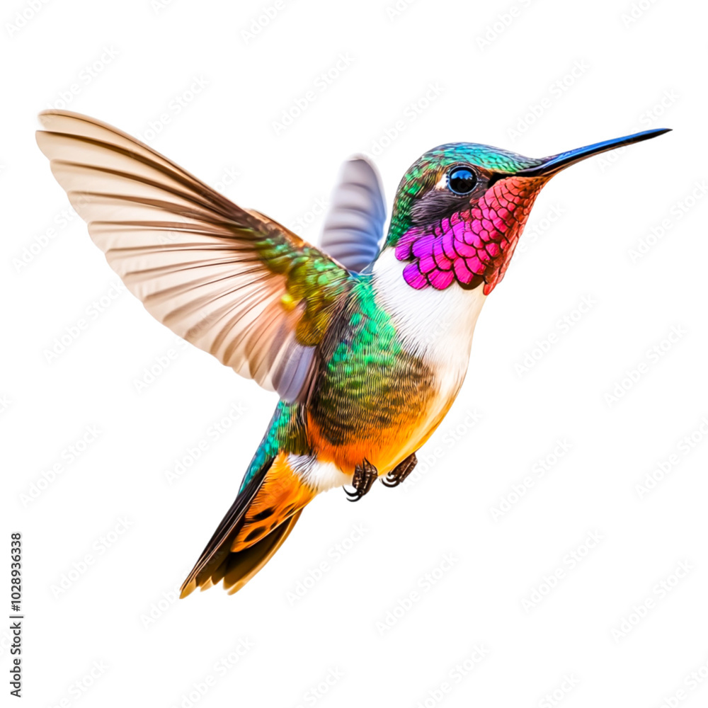 Fototapeta premium Vibrant Hummingbird in Mid-Flight