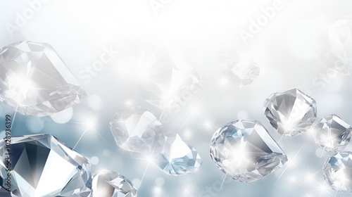 Elegant Shiny Diamond Background with Blue Glitter, Stacking Jewels Design