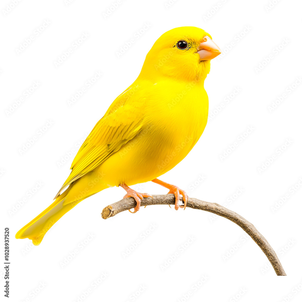 Bright Yellow Canary on Branch Bright Yellow Canary on Branch
