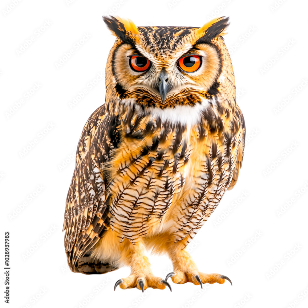 Majestic Owl in Detailed Close-Up View