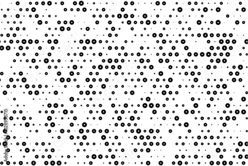 Random sized dotted grid with hollow center circles