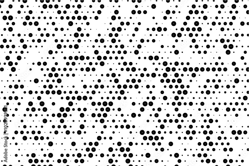 Modern abstract dot pattern with holes and grid