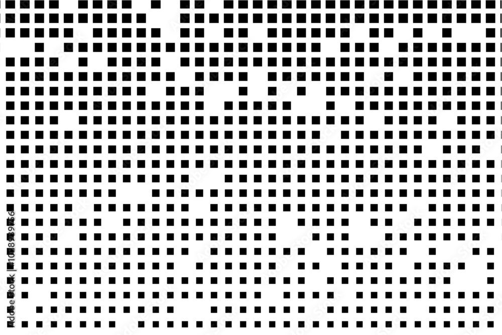 Randomized grid pattern with gradually shrinking squares