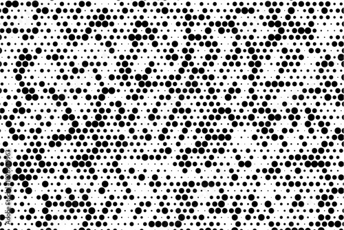 Minimalist staggered dotted grid with random sizes