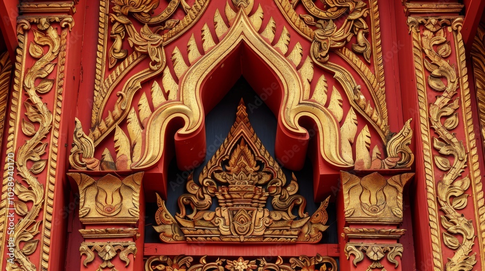 Intricate Thai Pattern with Rich Motifs and Detailing Intricate Thai Pattern with Rich Motifs and Detailing