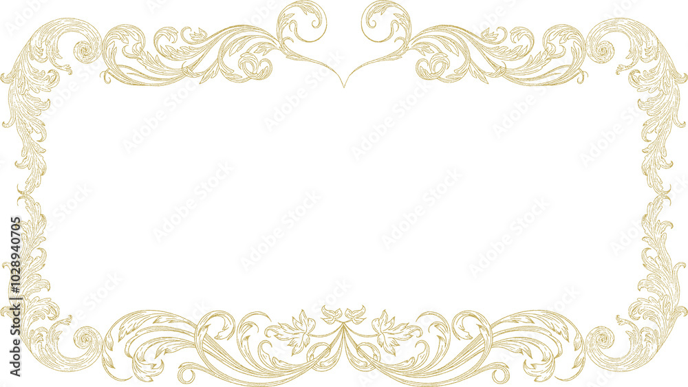 Fototapeta premium Vintage gold style Baroque Borders 