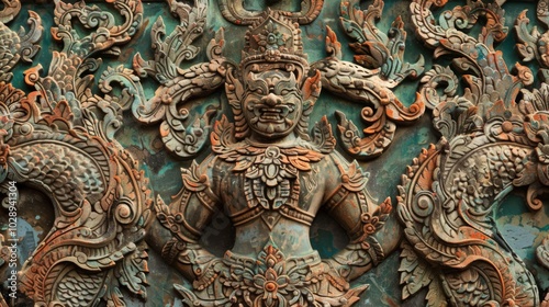 Intricate Thai Motifs in Beautiful Wall Art