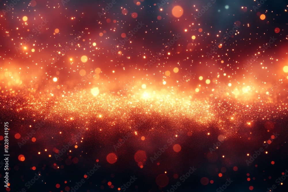 An abstract background with red bokeh circles and confetti particles. An abstract background with red bokeh circles and confetti particles.