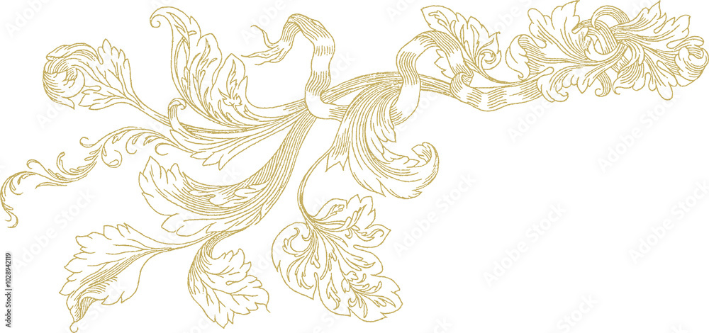 Fototapeta premium Vintage gold style Baroque Borders 