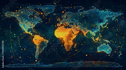 Vector Dotted Map only for EMEA and APAC regions