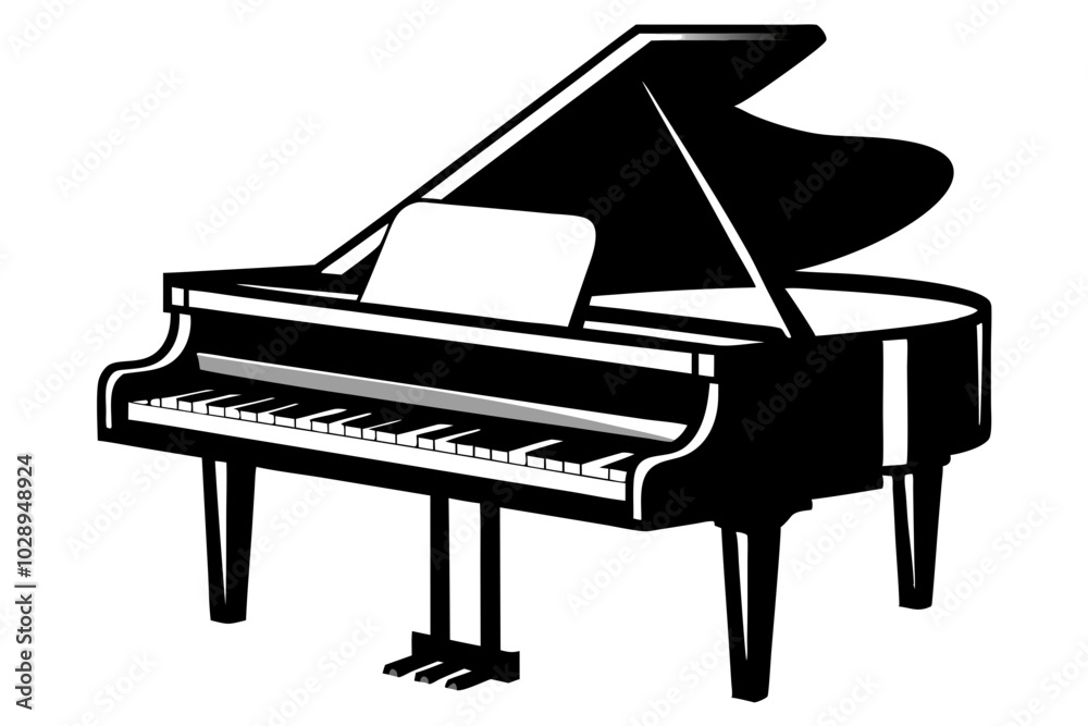 piano silhouette vector illustration piano silhouette vector illustration