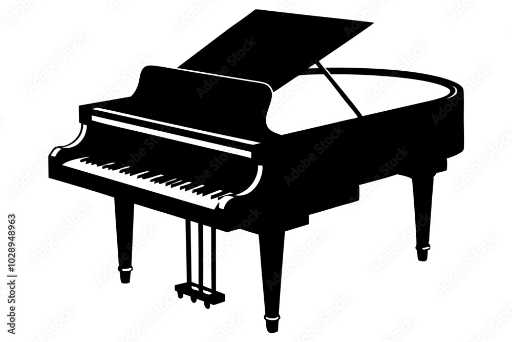 piano silhouette vector illustration piano silhouette vector illustration