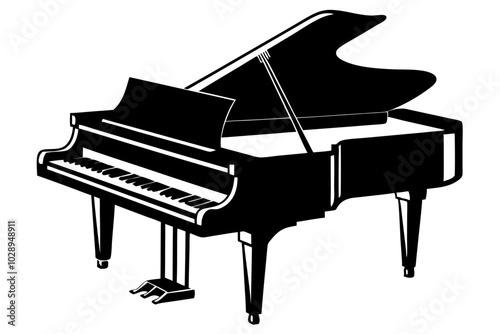 piano silhouette vector illustration