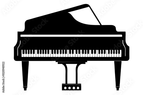 piano silhouette vector illustration