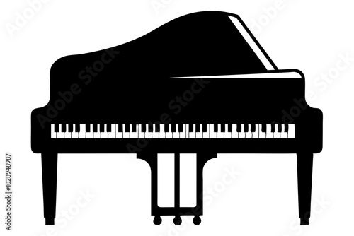 piano silhouette vector illustration