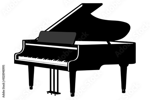 piano silhouette vector illustration