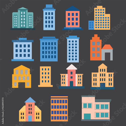 Vector illustration design of building icon. building icon flat design