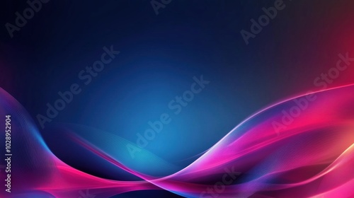 Blue and red gradient abstract background with glowing waves and light effects. Simple lines flow smoothly through the high-resolution, high-contrast vector design, creating a modern and elegant visua