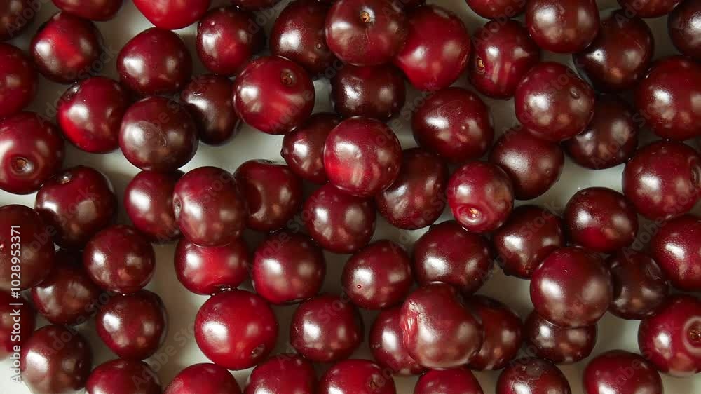 Ripe cherries on a plate. Ripe cherries on a plate.