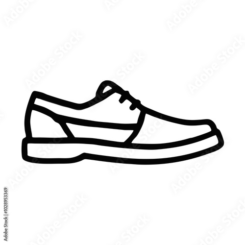 Outline of a classic shoe design on a white background for fashion illustrations