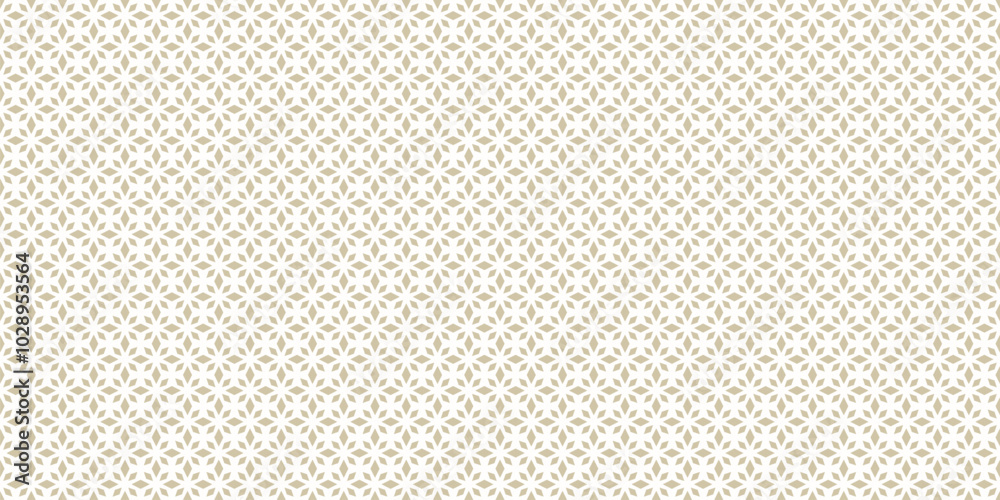 Simple minimal golden diamond seamless pattern. Elegant geometric rhombus texture, floral lattice, grid. Luxury modern background. Gold and white vector ornament, repeat tiles. Abstract geo design