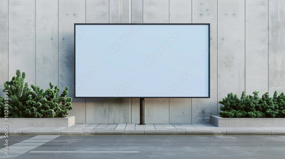 Intersection Billboard Mockup: Realistic billboard located at a busy city intersection, displaying a large ad with high visibility to both pedestrians and drivers, day and night. High resolution Intersection Billboard Mockup: Realistic billboard located at a busy city intersection, displaying a large ad with high visibility to both pedestrians and drivers, day and night. High resolution