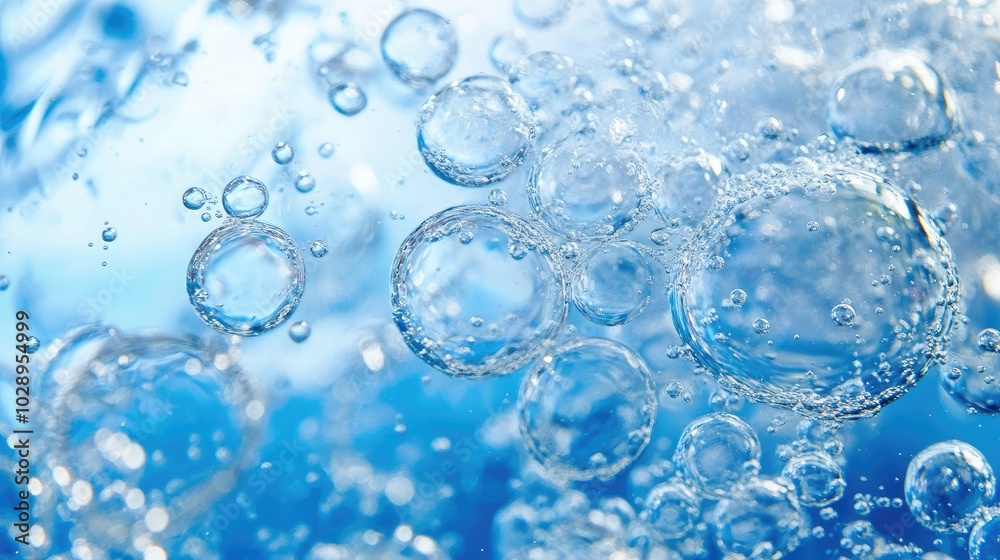 Bubbles Forming in Sparkling Water Close-Up Bubbles Forming in Sparkling Water Close-Up