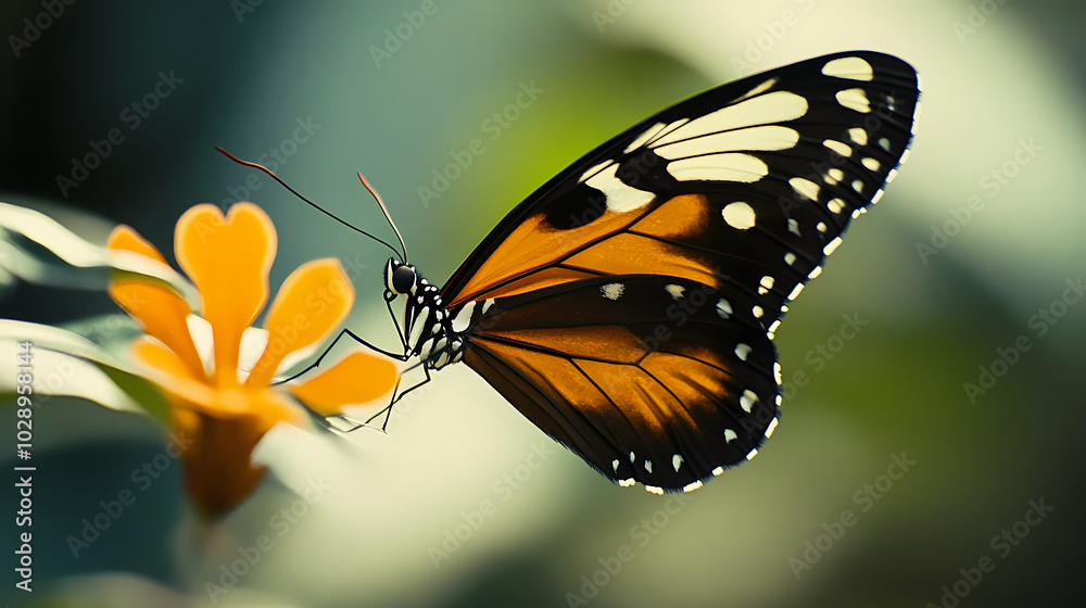 Fototapeta premium beautiful butterfly close up papercute