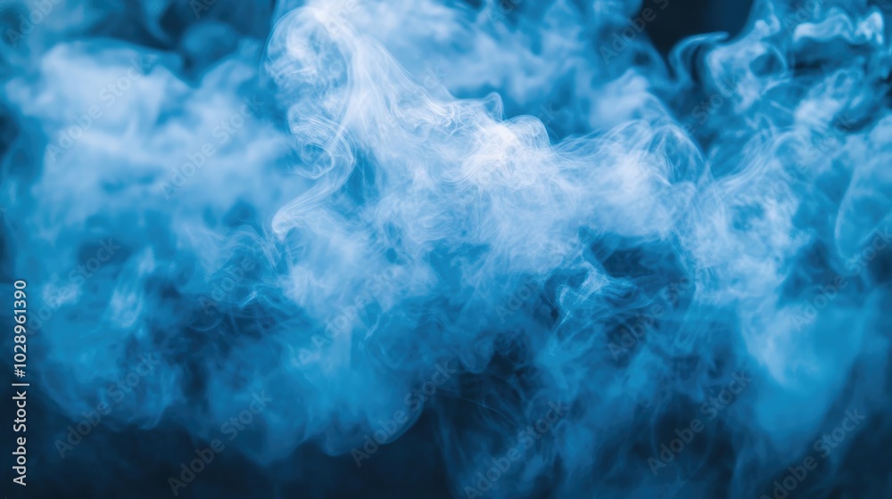 Swirling Blue Smoke in Soft Cloudy Texture Swirling Blue Smoke in Soft Cloudy Texture