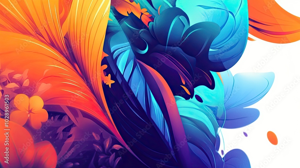 A detailed folk art design with swirling vines, flowers, and animals, showcasing the richness of traditional crafts. A detailed folk art design with swirling vines, flowers, and animals, showcasing the richness of traditional crafts.