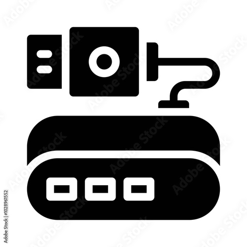 USB Hub glyph icon