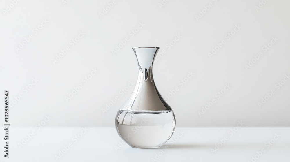 Elegant Silver Bottle with Shimmering Finish Elegant Silver Bottle with Shimmering Finish