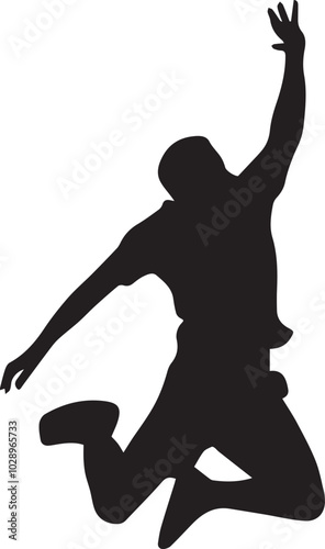 Man jumping silhouette vector