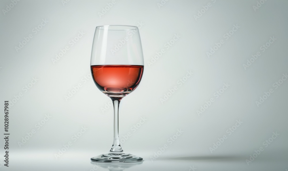 Elegant wine glass, white background, 4K hyperrealistic photo Elegant wine glass, white background, 4K hyperrealistic photo