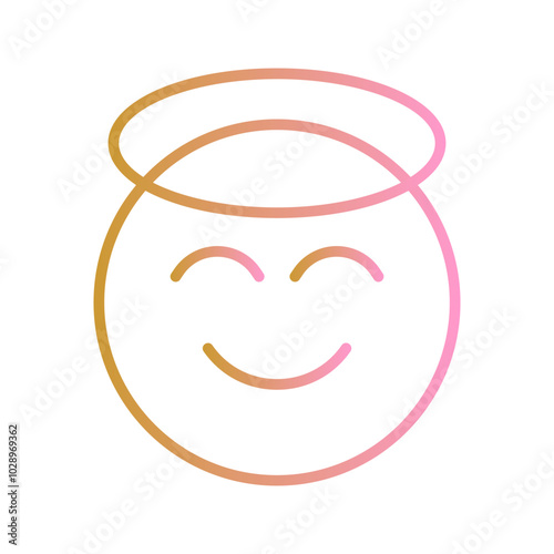 Smiling Face with Halo Vector Icon