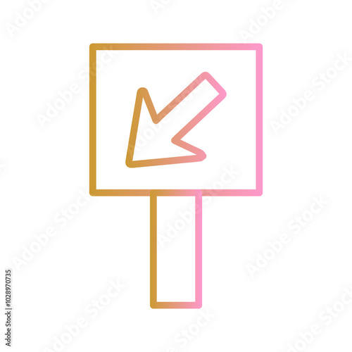 Diagonal Down-Left Arrow Vector Icon