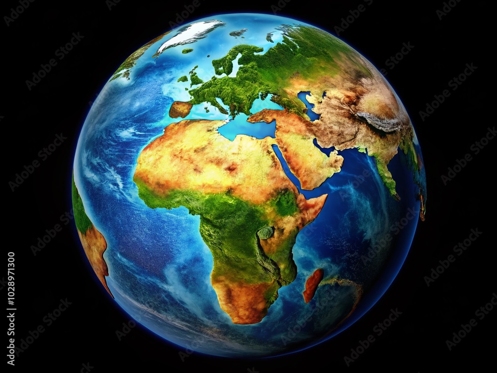 High Dynamic Range Earth Globe Isolated on Black Background for Stunning Visuals High Dynamic Range Earth Globe Isolated on Black Background for Stunning Visuals