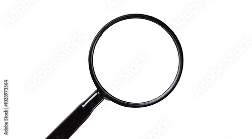 Wallpaper Mural Black Magnifying Glass on White Surface Isolated on transparent background Torontodigital.ca