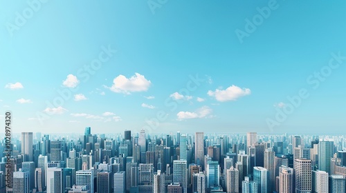 Drone aerial view of a sprawling cityscape, with high-rise buildings and urban infrastructure, ideal for metropolitan, city planning, and architectural showcases. High resolution Illustration, in the